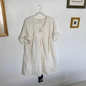 NWT Free People Baby Doll Cream Dress Sz M